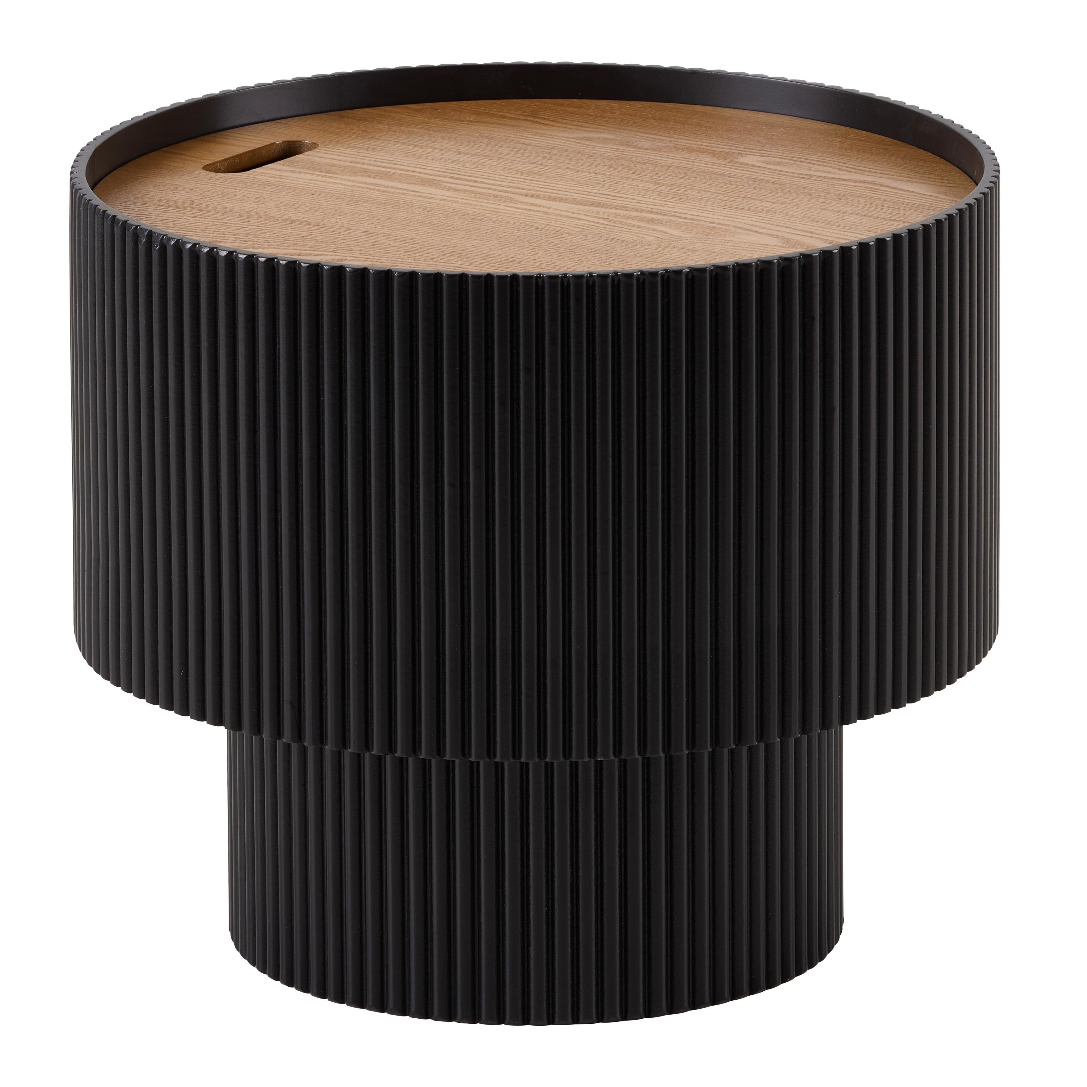 SOFFBORD JOHNNY - svart/naturfärgad, Modern, trämaterial (45/40cm) - Mömax