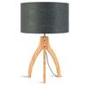 Namizna Svetilka Anna, Temno Siva, Bambus - temno siva/naravne barve, Trend, tekstil/les (36/54cm) - Good & Mojo