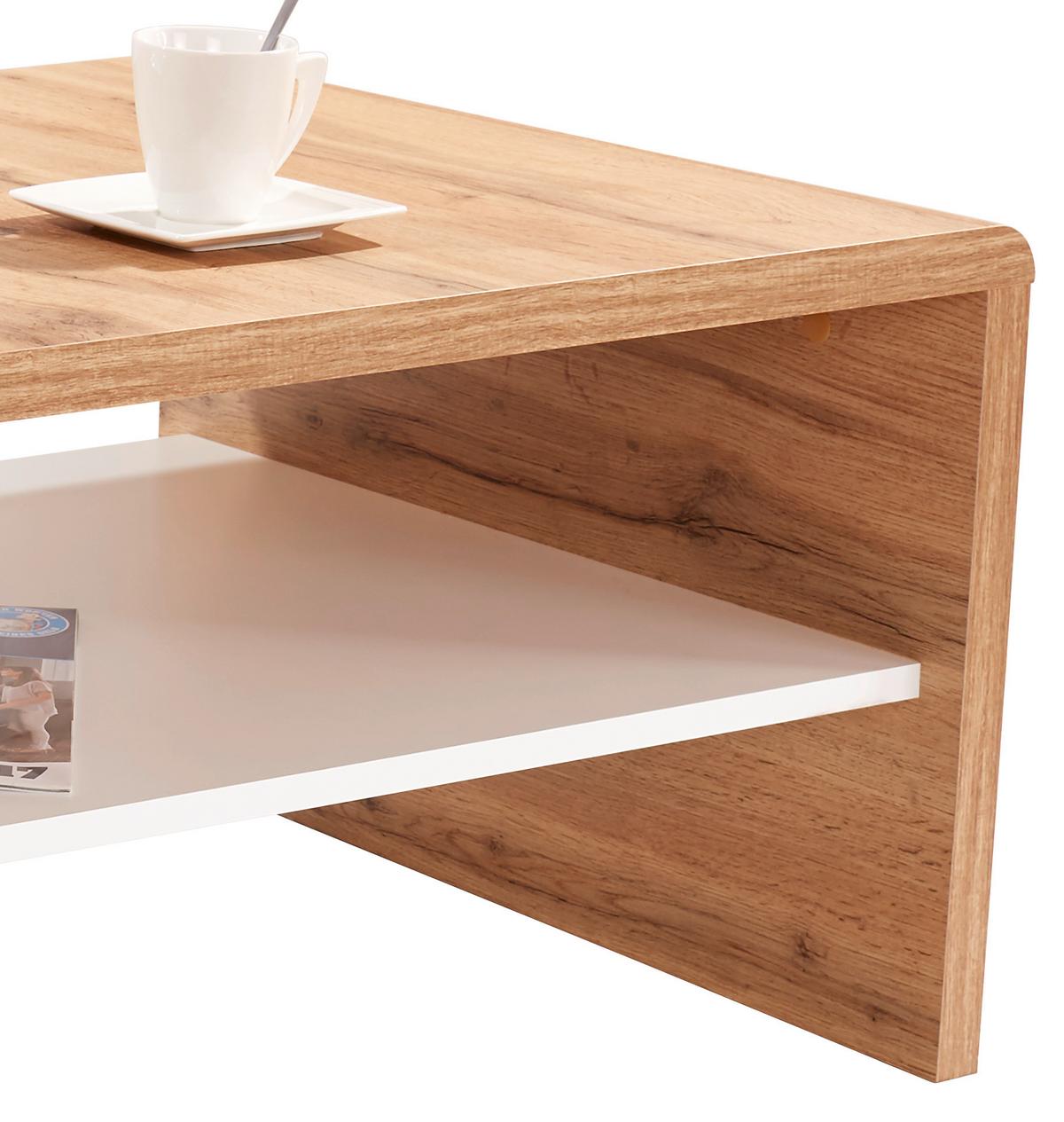 Klubska Mizica Cala Luna, Barva Hrasta Wotan - hrast wotan/bela, Moderno, leseni material (100/40/59cm) - Mömax