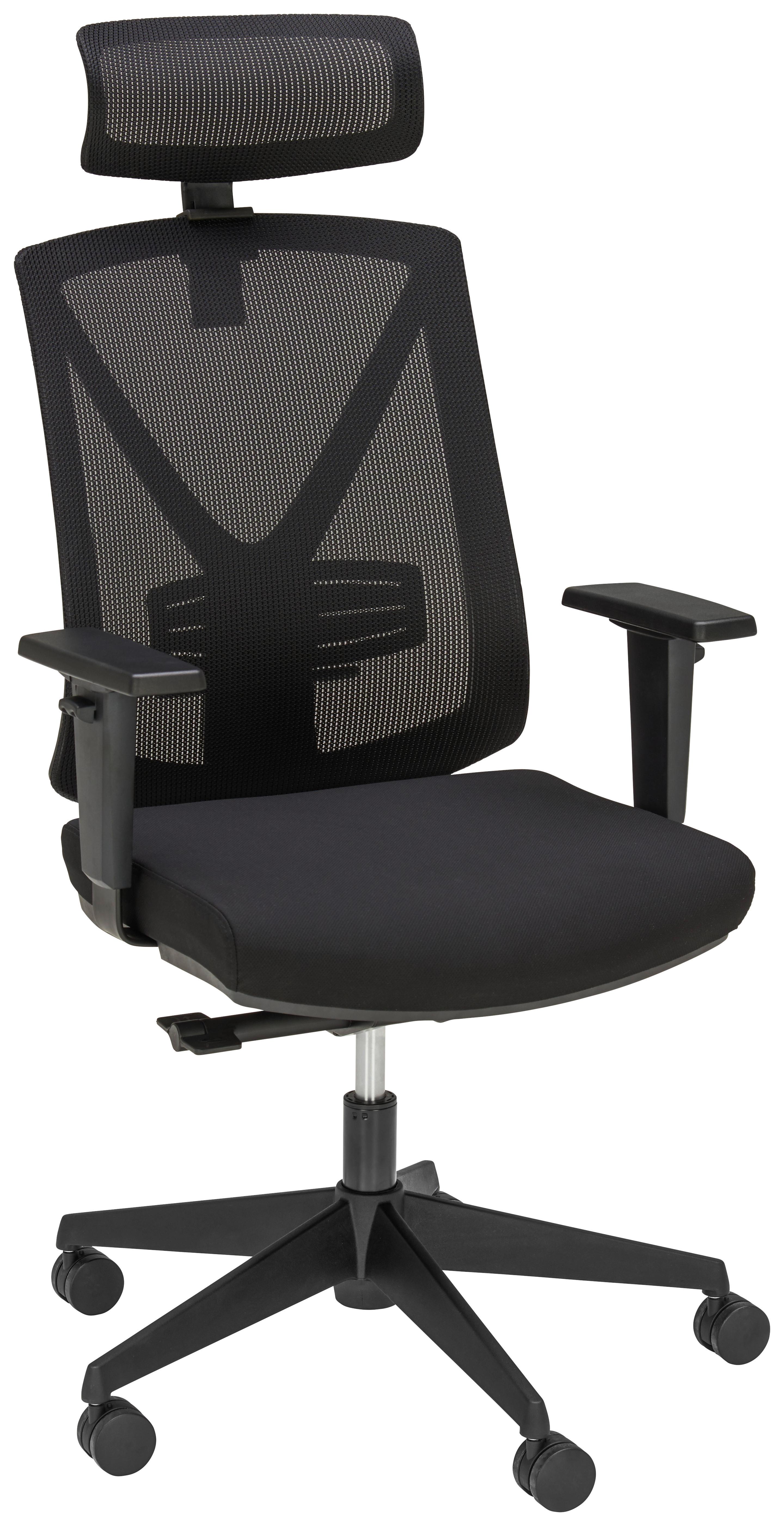 KRZESŁO OBROTOWE RYAN    -NOVEL- - czarny, Konventionell, tworzywo sztuczne/tkanina (62/119-129/65cm) - Novel