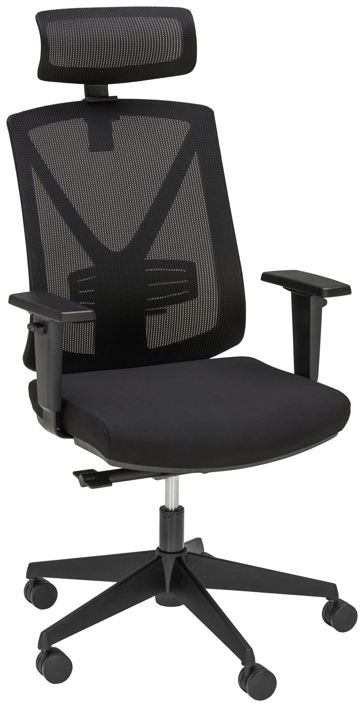 KRZESŁO OBROTOWE RYAN    -NOVEL- - czarny, Konventionell, tworzywo sztuczne/tkanina (62/119-129/65cm) - Novel