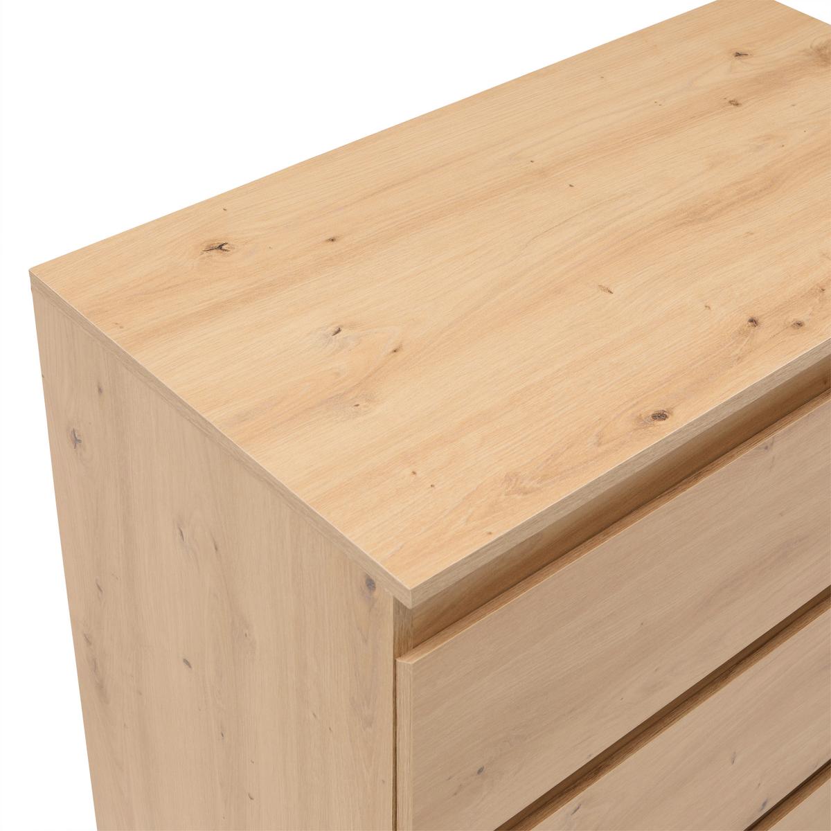 Kommode Mara Eiche Artisan - Silberfarben/Schwarz, KONVENTIONELL, Holzwerkstoff/Kunststoff (77/80/42cm) - Mömax