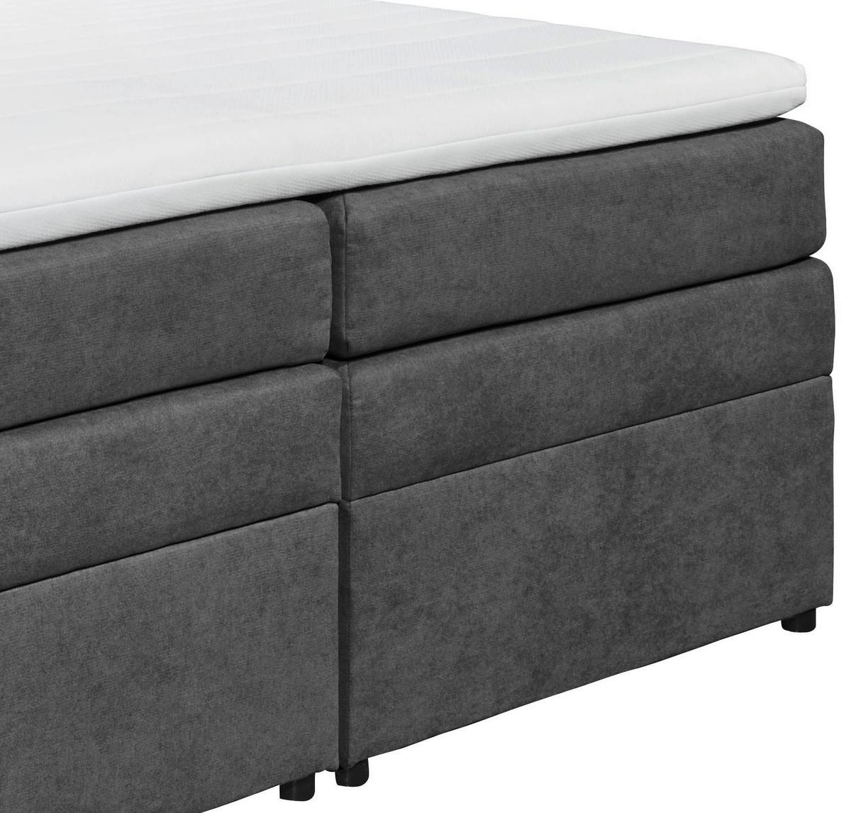 Boxspringbett Tacoma 3 inkl. Topper ca. 180x200cm Schlammf. - Schlammfarben, KONVENTIONELL, Kunststoff (180/200cm) - MID.YOU