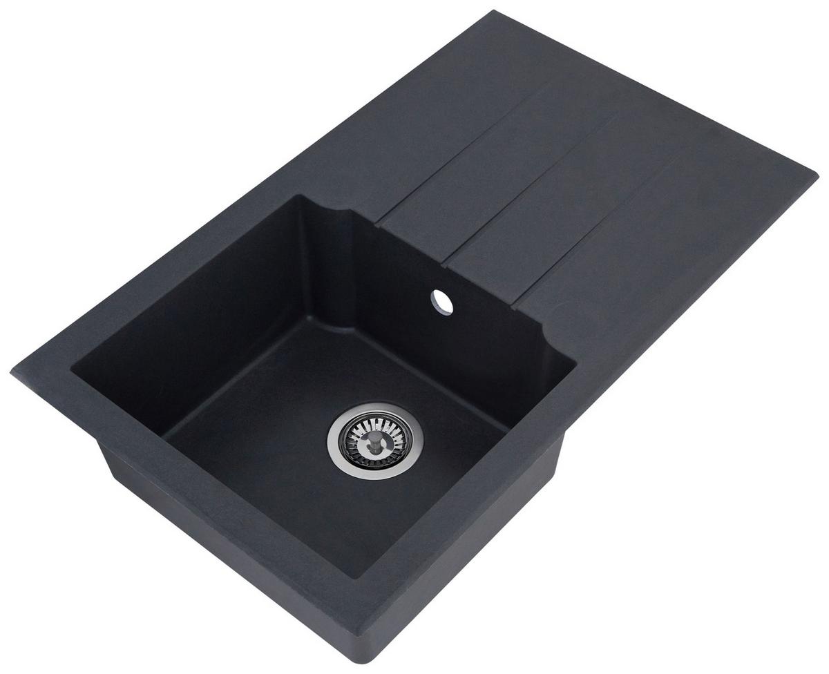 Spüle Alineo ca. 81x21x50 cm Dunkelgrau - Dunkelgrau, Trend, Stein (81/21/50cm) - Respekta