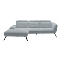 Wohnlandschaft Seattle Silberfarben - Silberfarben/Schwarz, MODERN, Holzwerkstoff/Textil (196/87-107/301cm) - Premium Living