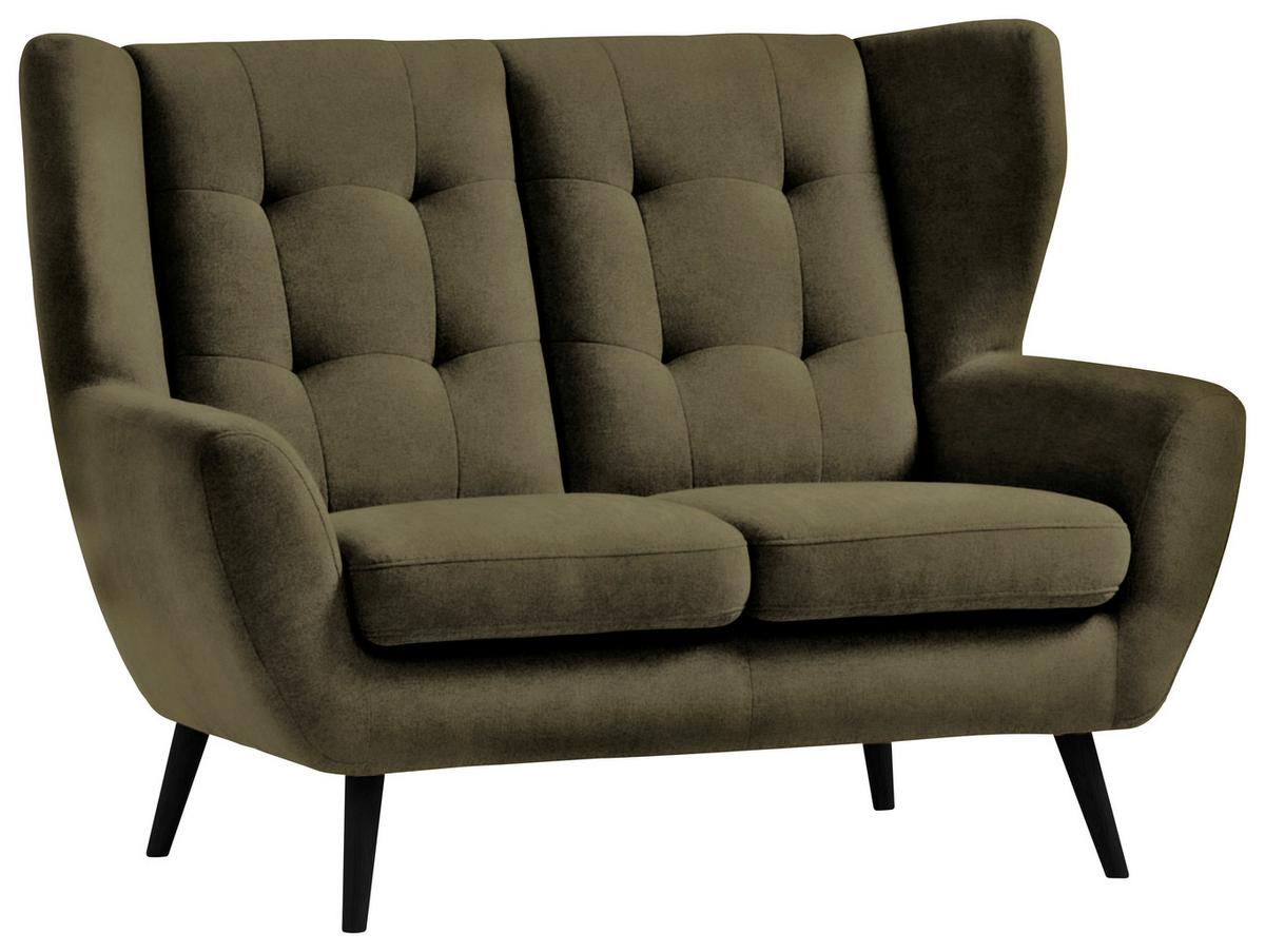 Dvosed Lahti - maslinasto zelena/crna, Moderno, drvo/tekstil (140/102/90cm) - Luca Bessoni