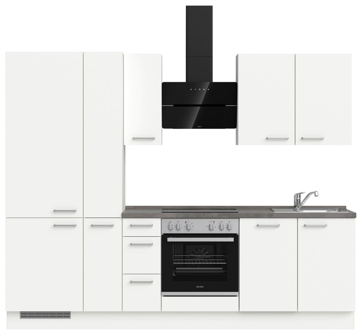 Küchenleerblock Touch High o. Geräte Weiß - Edelstahlfarben/Weiß, MODERN, Holzwerkstoff/Metall (270cm) - Nobilia