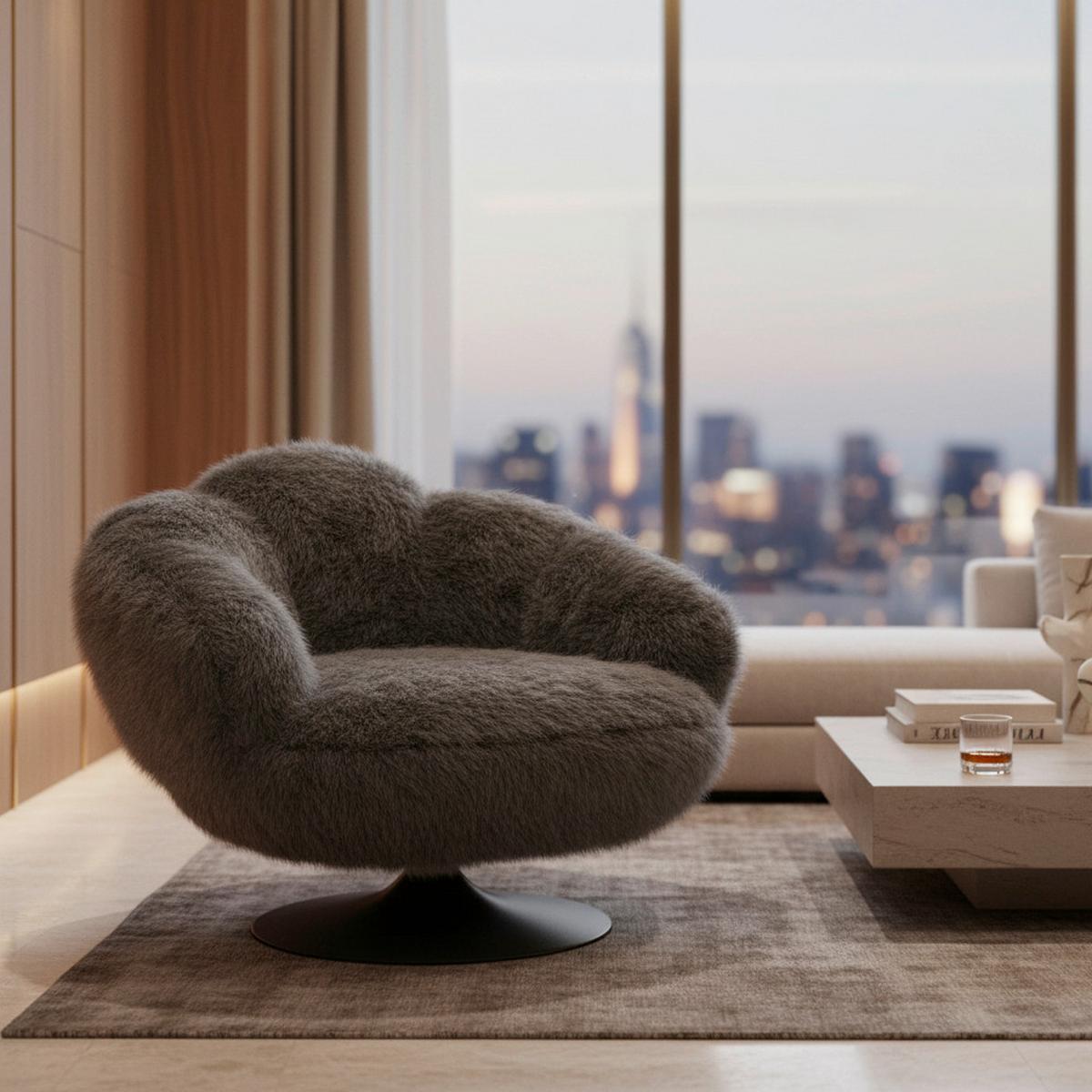 SCAUN DE RELAXARE LEO - alb/negru, Modern, metal/textil (96/78/93cm) - Bessagi Home