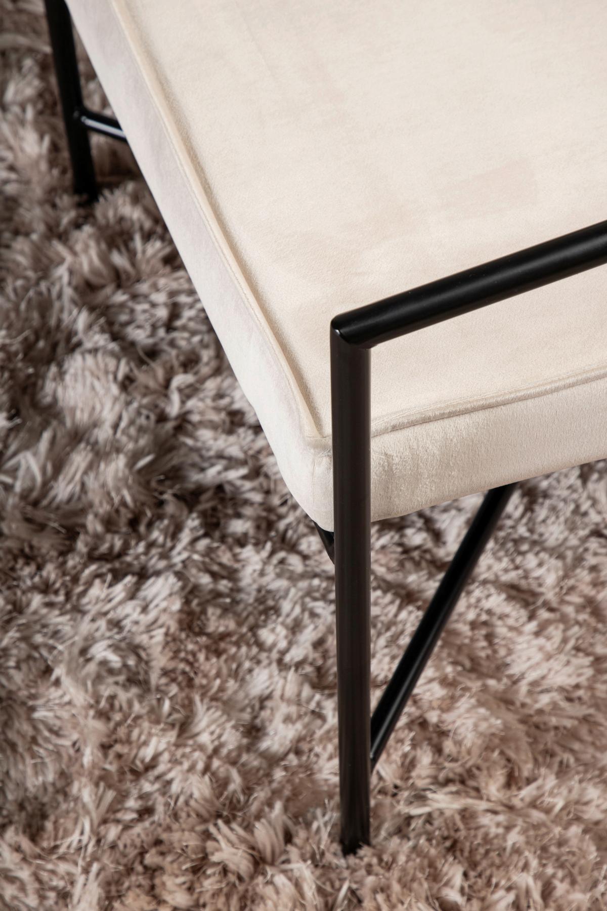 SESSEL RAKEL - Beige/Schwarz, Design, Textil/Metall (66/78/65cm) - Livetastic