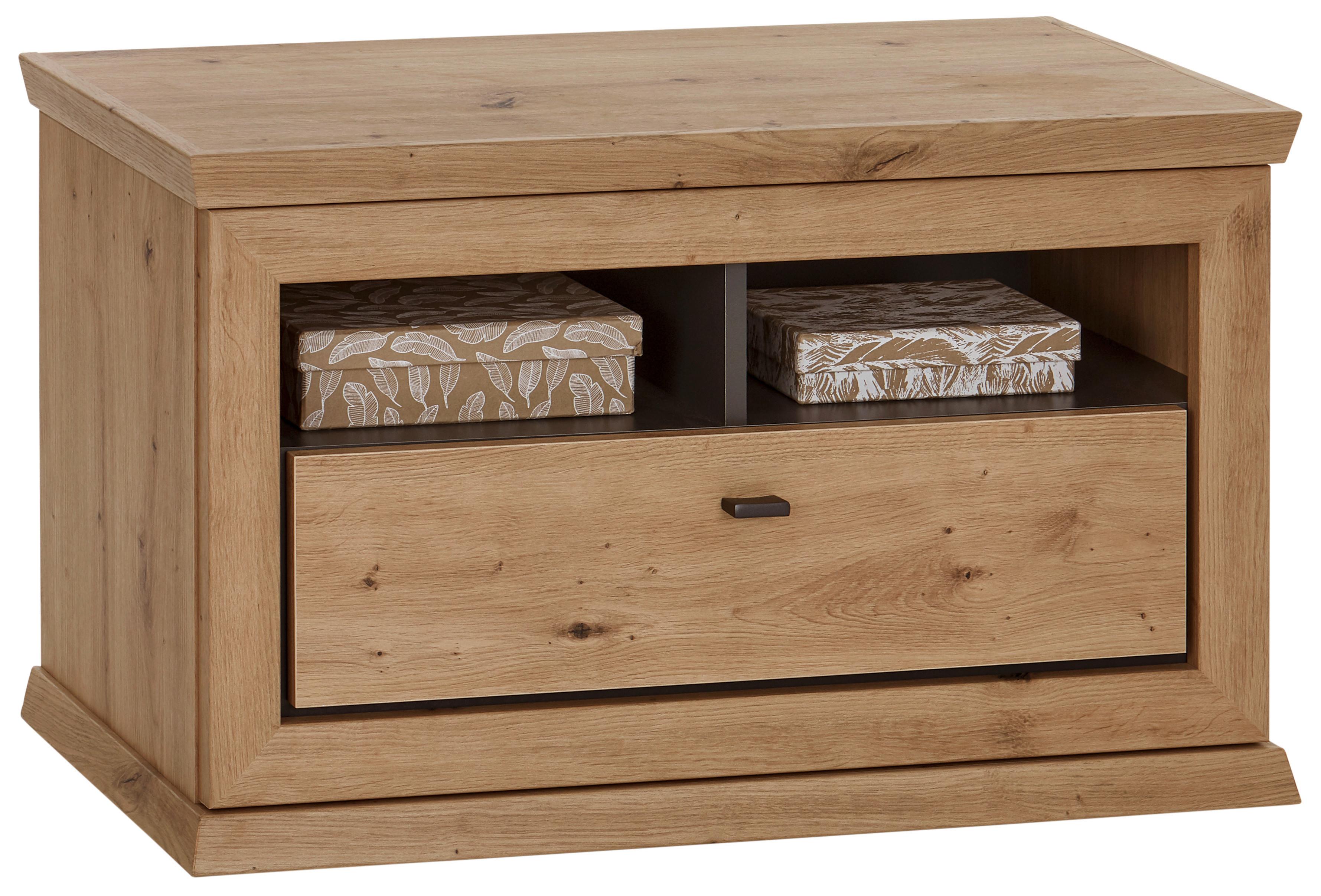 Garderobna Klop Harvey, Hrast, Antracit - barve hrasta/antracit, Trendi, kovina/leseni material (85,2/50,5/38,5cm) - Mömax