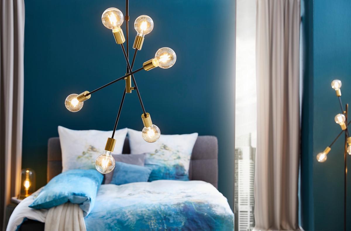 LAMPA WISZĄCA BULB *SBM* - czarny/kolor złoty, Lifestyle, metal (69/69/67,5cm) - Marama