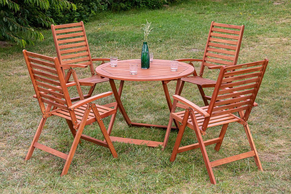 Gartenklapptisch Eukalyptus Naturfarben ca. 100x100x75cm - Naturfarben, KONVENTIONELL, Holz (100/100/75cm) - Gardenson