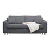 SLAAPBANK AGNETA -BASED- - Donkergrijs/Zwart, Modern, Hout/Textiel (200/83/97cm) - Premium Living