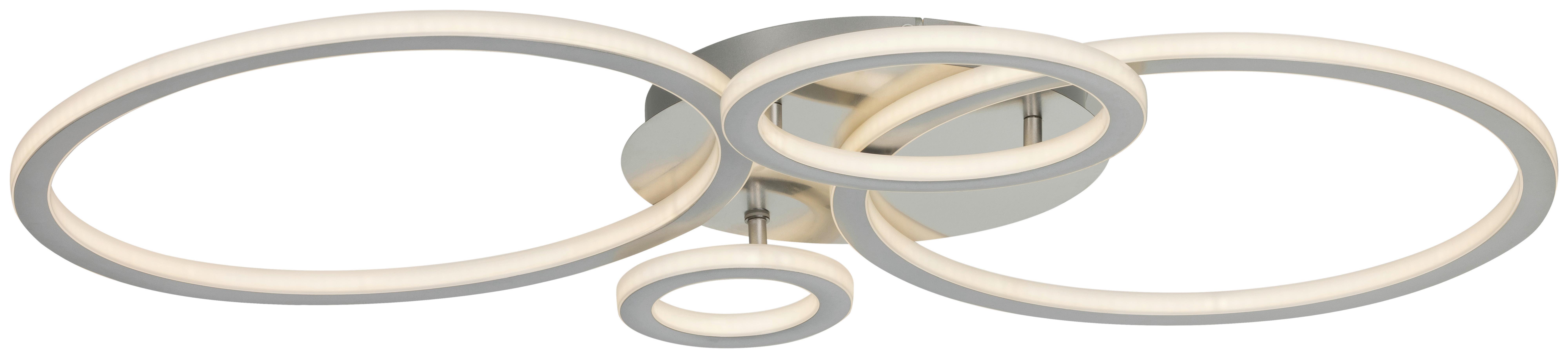 LED-TAKLAMPA KLAUSE - silver/nickelfärgad, Modern, metall/plast (95/52/7,7cm) - Mömax