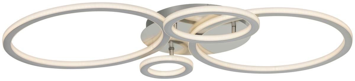 Stropna Led-svetilka Klause - srebrne barve/barve niklja, Moderno, kovina/umetna masa (95/52/7,7cm) - Mömax