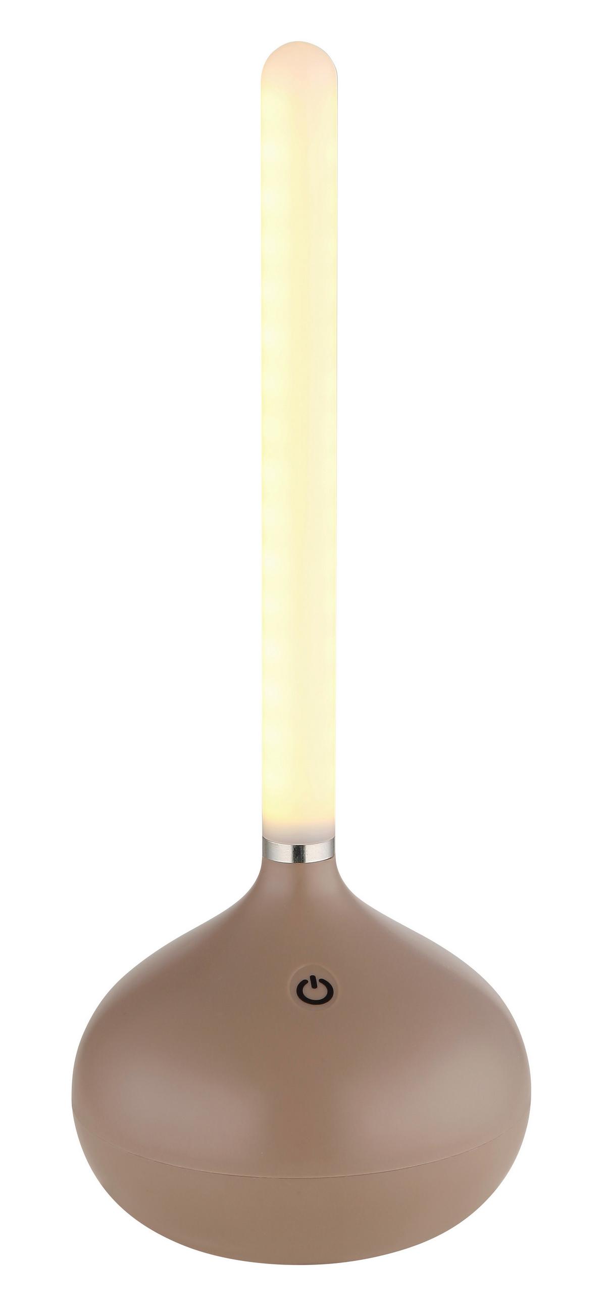 AKKU-TISCHLEUCHTE 28067CH TURNER - Champagner/Opal, Design, Kunststoff (9,6/24,3cm) - Globo