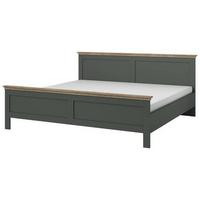 Ágykeret Tevora - tölgyfa/zöld, Basics, faalapú anyag (180/200cm)