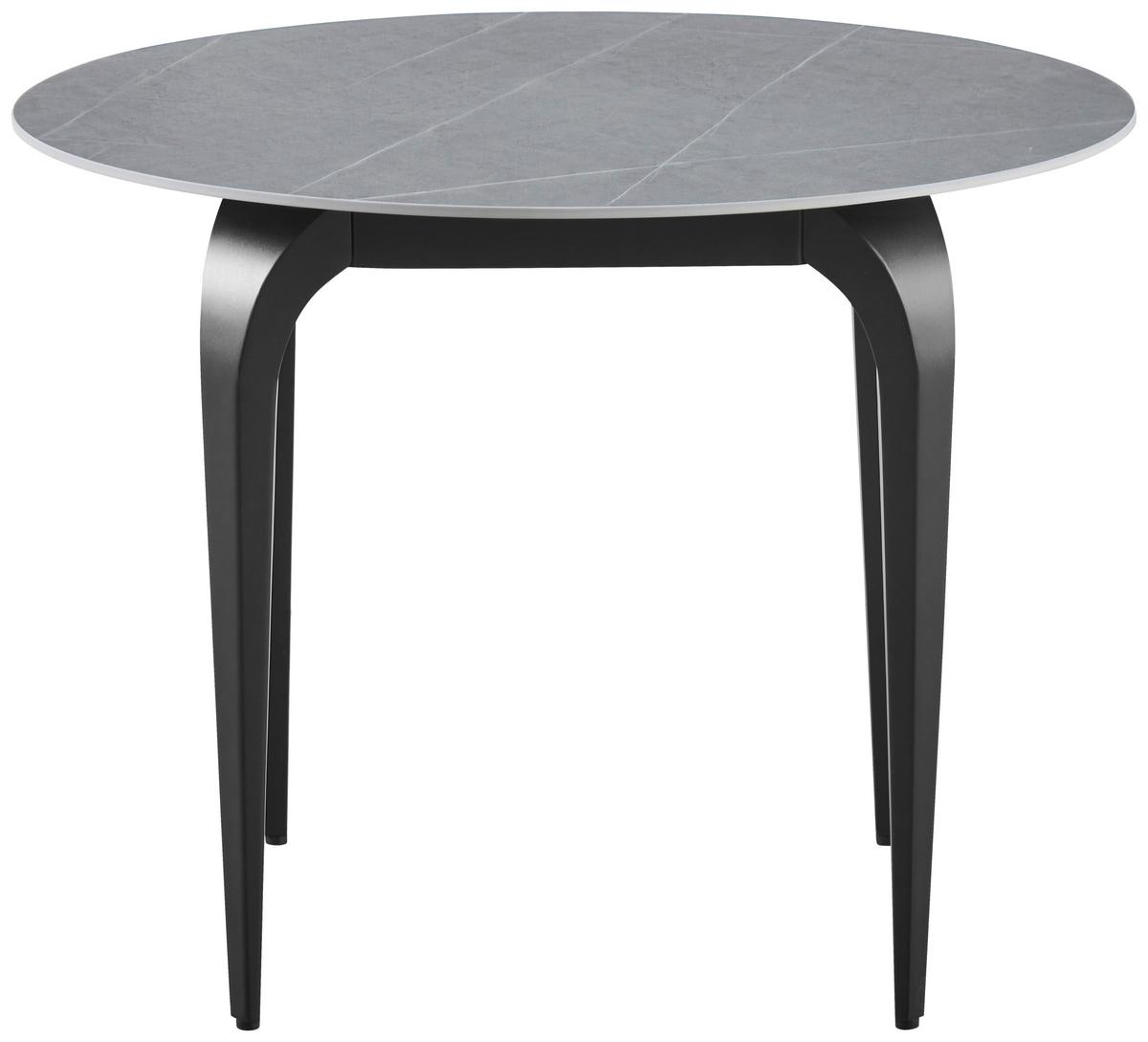 Jedilna Miza Ibiza, Keramika, Siva, Ø Ca. 100cm - siva/črna, Moderno, kovina/keramika (100/100/76cm)