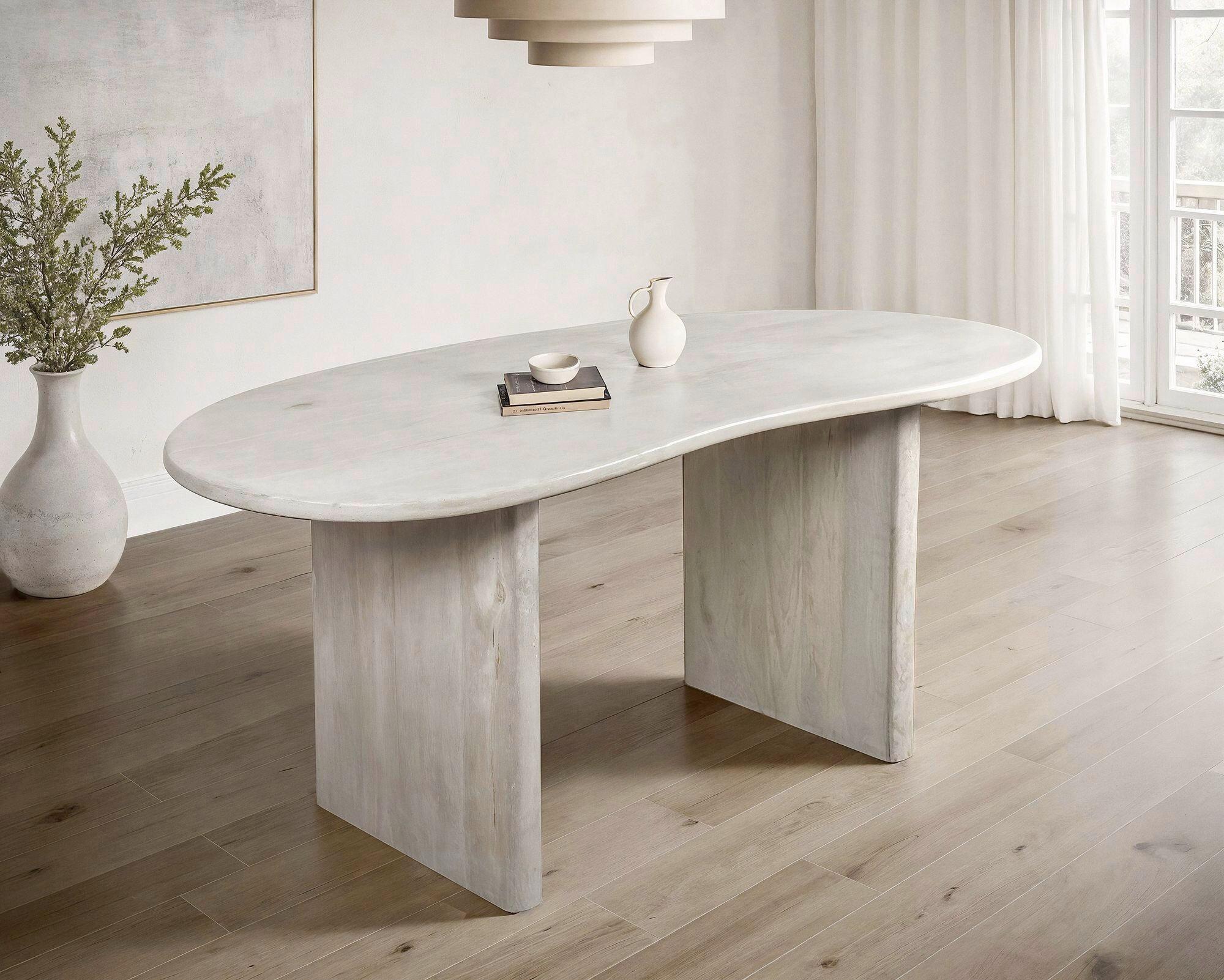 Jedilna Miza Mango, Bela, 180x90cm - bela, Design, les (180/90/75cm) - MID.YOU