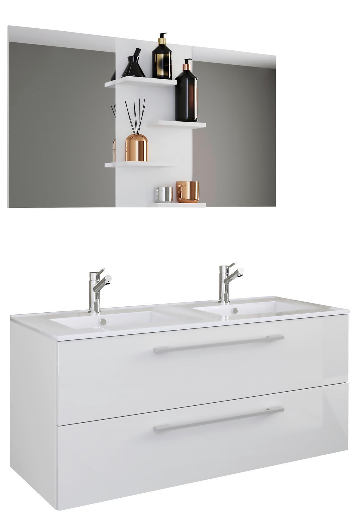 Kopalnica Budasi, Bela - bela, Moderno, leseni material/keramika (112cm) - MID.YOU