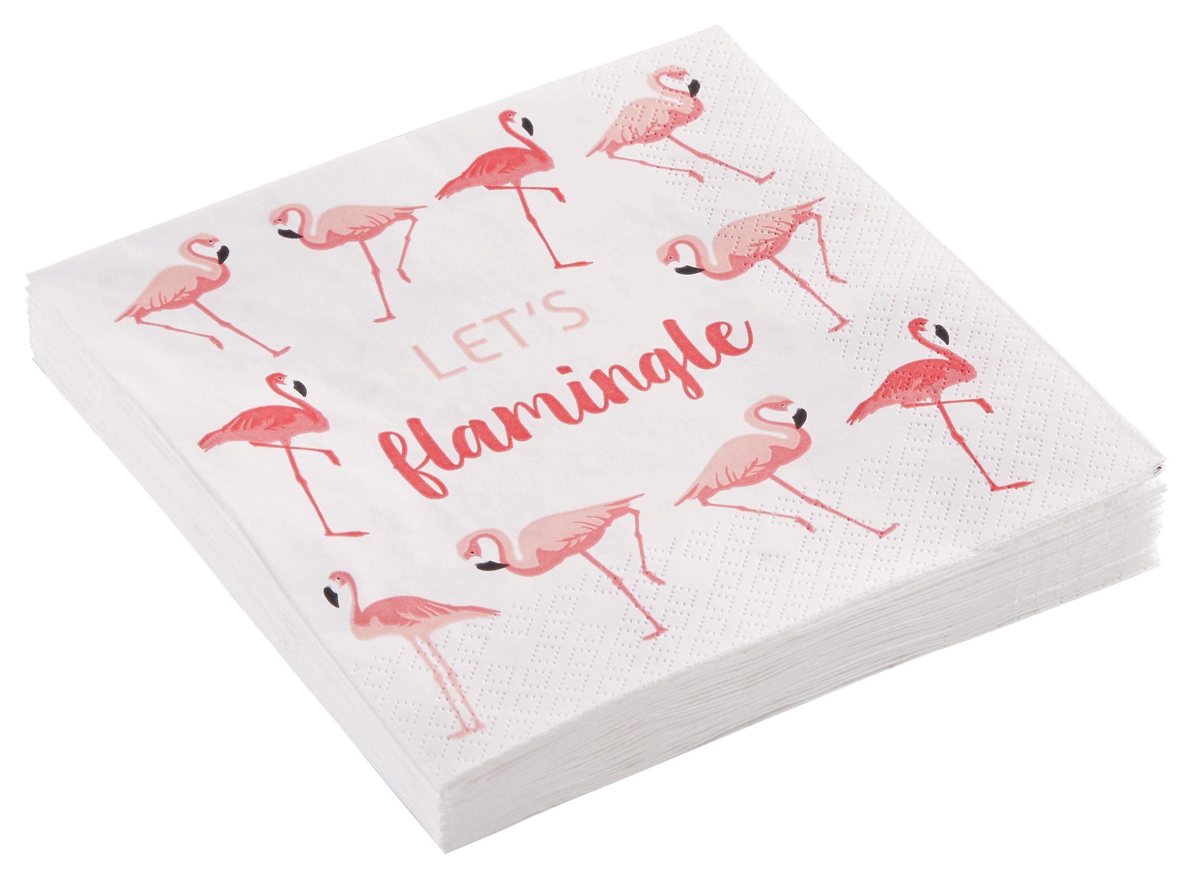 Serviette Flamini Weiß/Rosa - Pink/Rosa, Papier (33/33cm) - Mömax modern living