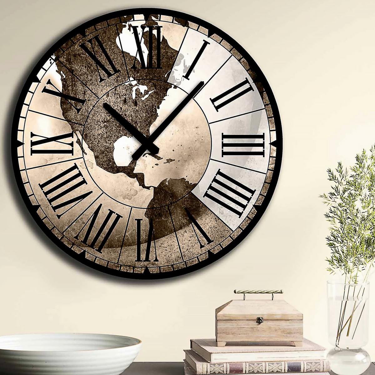 ZEGAR ŚCIENNY 5050MS-001 - czarny, Lifestyle, materiał drewnopochodny (50/50/4cm)