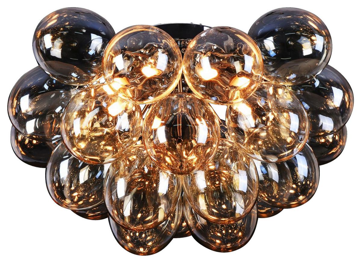 Deckenleuchte Balbo Nickelfarben max. 28 Watt - Bernsteinfarben/Nickelfarben, Basics, Glas/Metall (50/29,5/50cm) - MAYTONI
