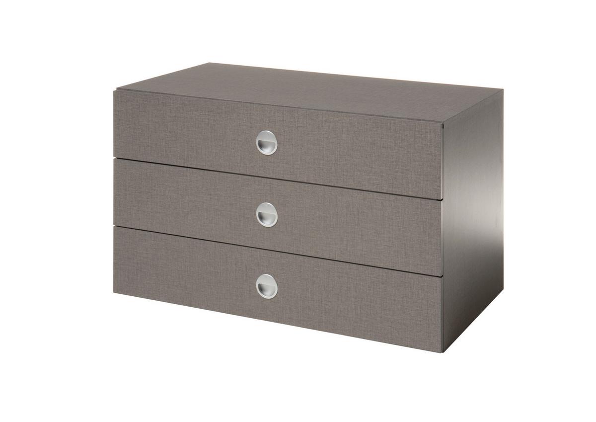 Casetieră Alicante - gri, Basics, material pe bază de lemn (82,5/49/48,5cm)