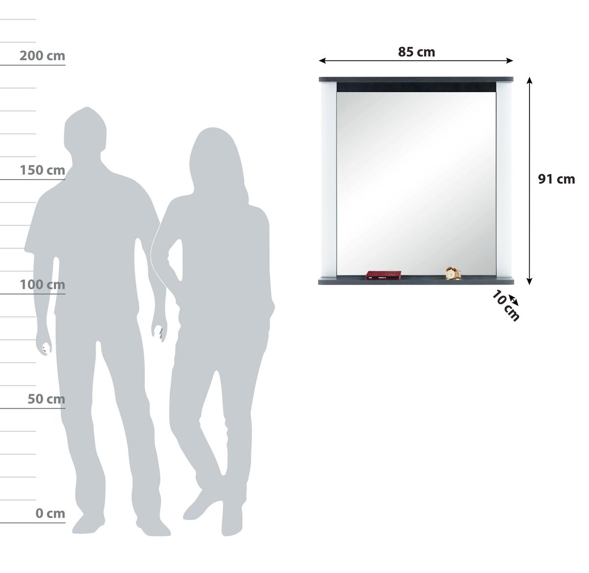 Ogledalo Alassio - bijela, Moderno, drvni materijal (85/91/10cm) - Modern Living