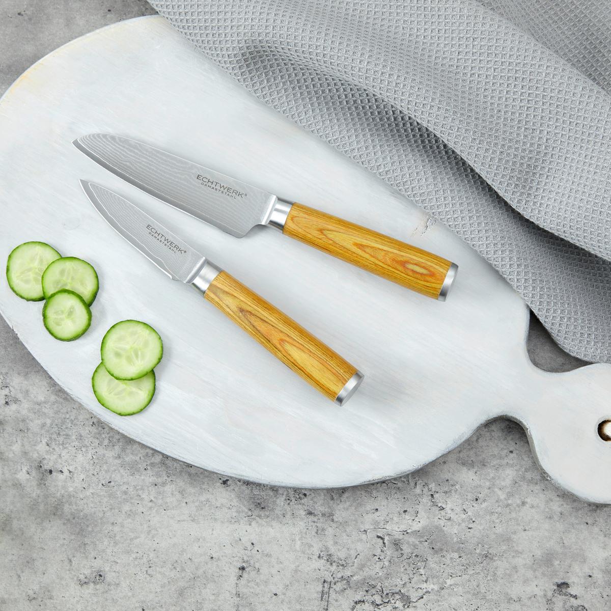 Set Nožev Aleyna, 2-Delni - srebrne barve/rjava, Moderno, kovina - Echtwerk