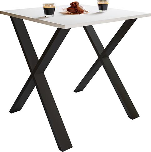 Jedilna Miza Xona, Bela, Črna - črna/bela, Basics, kovina/leseni material (80/50/76cm) - MID.YOU