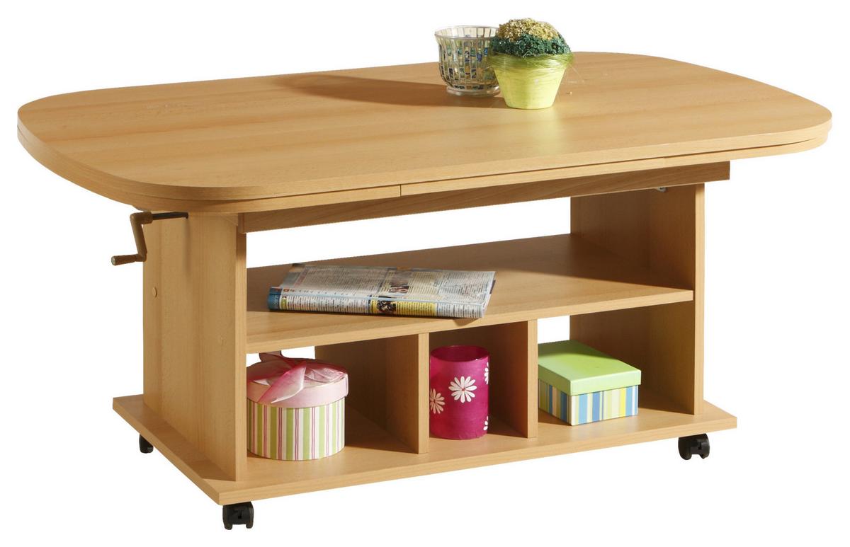 Couchtisch Babsi ca. 107-157x67 cm Buchefarben - Buchefarben, MODERN, Holzwerkstoff/Kunststoff (107-157/67/53-63cm) - MID.YOU