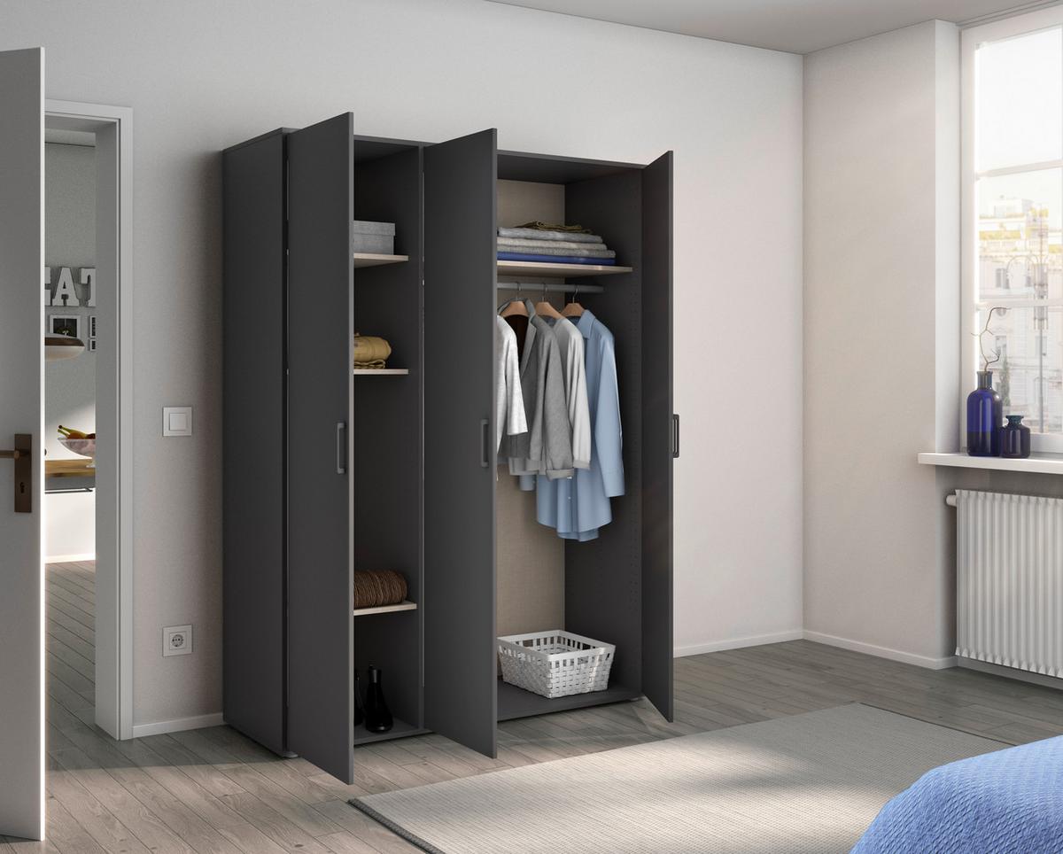 DULAP  USI ROTATIVE VOYAGER - gri, Modern, material pe bază de lemn (140/194/53cm) - Modern Living