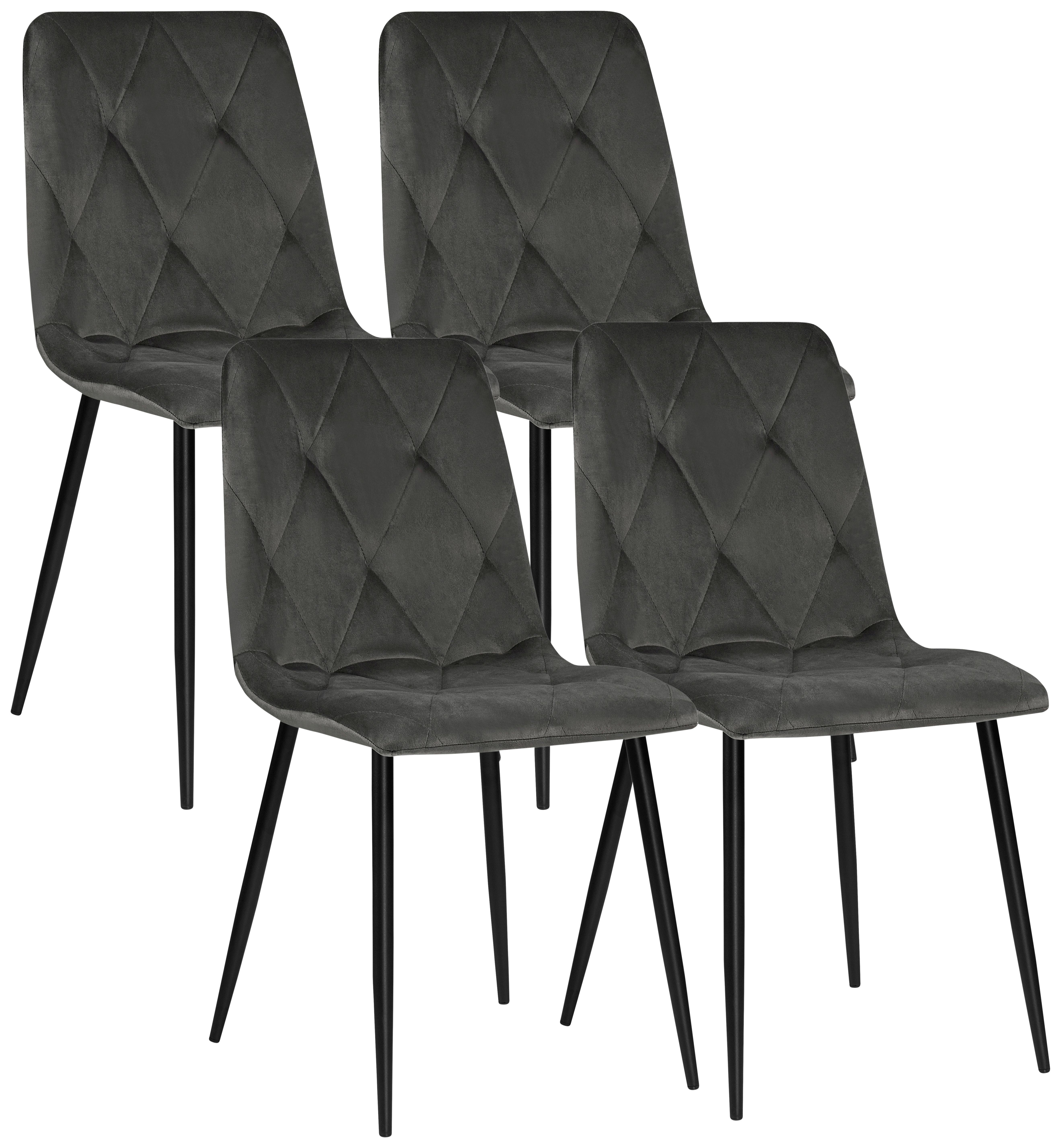 ZESTAW KRZESEŁ JIM    -BOXXX- - ciemnoszary/czarny, Design, metal/tkanina (43/84/56cm) - Boxxx