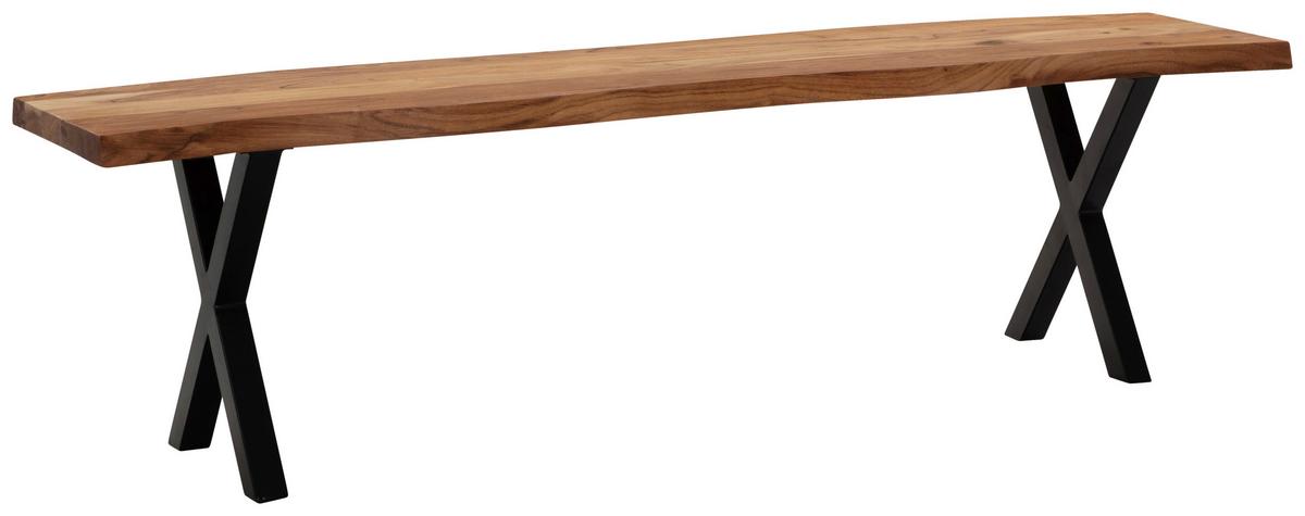 Klop Wl7.297 - črna/barve akacije, Moderno, kovina/les (120/45,5/40cm) - MID.YOU