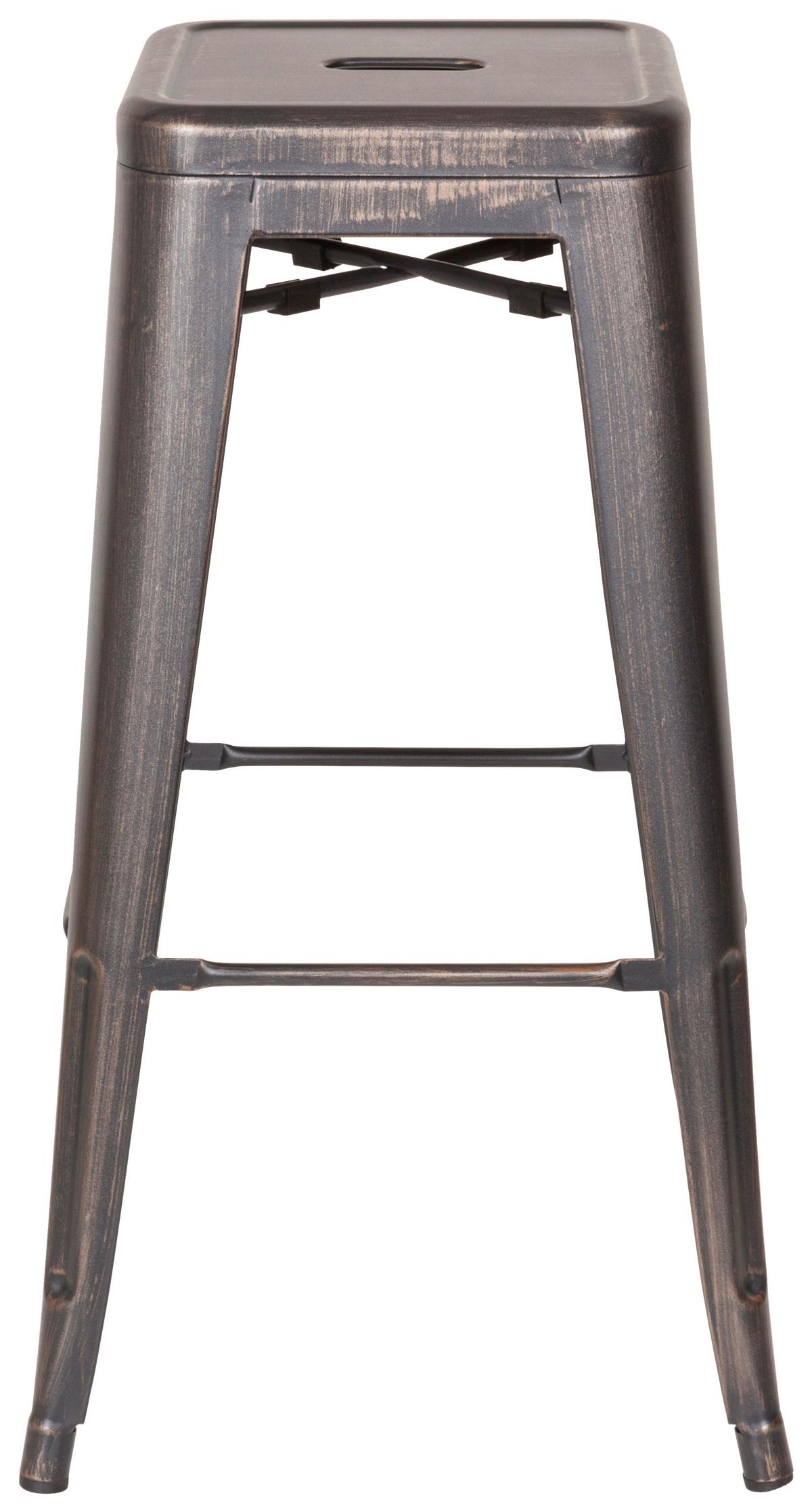 Barski Stol Vantaggio High, Črna, Zlata - zlate barve/črna, Basics, kovina (44/77/44cm) - MID.YOU