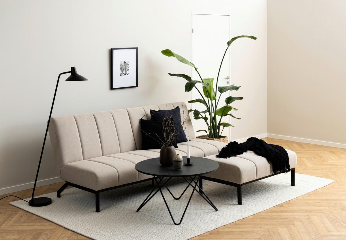 Măsuță de cafea WYRE - negru, Trend, metal/material pe bază de lemn (80/45cm) - Modern Living