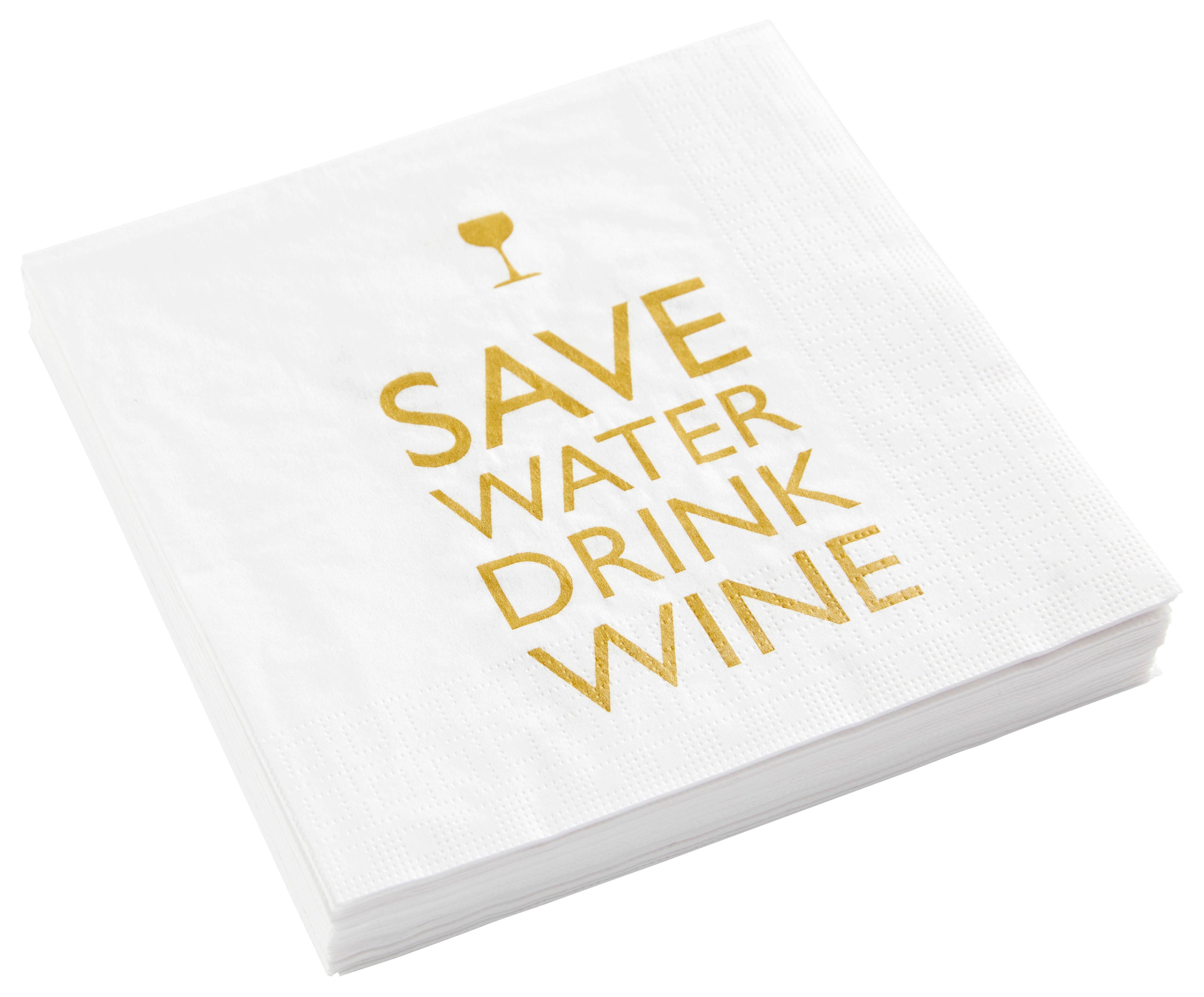 Serviette Kai in Weiß - Goldfarben/Weiß, Papier (33cm)