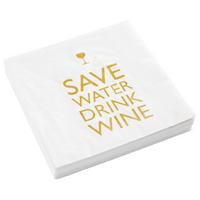 Serviette Kai in Weiss - Weiss/Goldfarben, Papier (33cm)