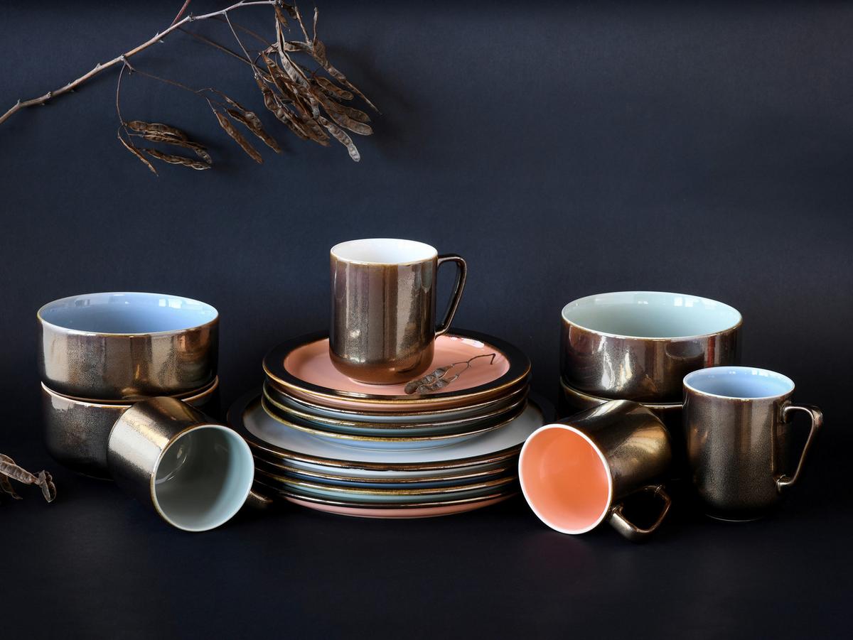 Kombinirani Servis Rustikal Pastell, 16-Delni - večbarvno, keramika - Creatable