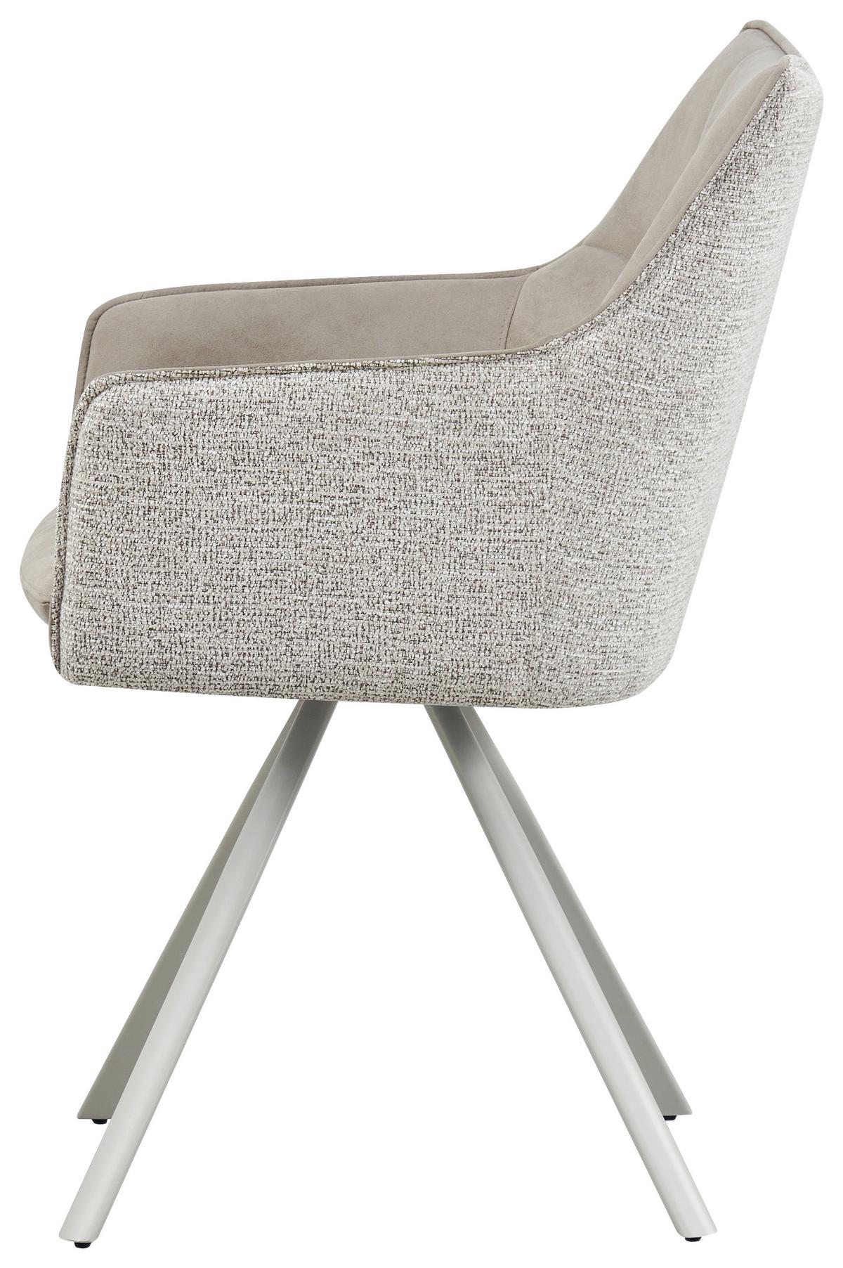 Armlehnstuhl Marian Beige ca. 56x89x61cm - Beige/Grau, Design, Holz/Textil (56/89/61cm) - Mömax