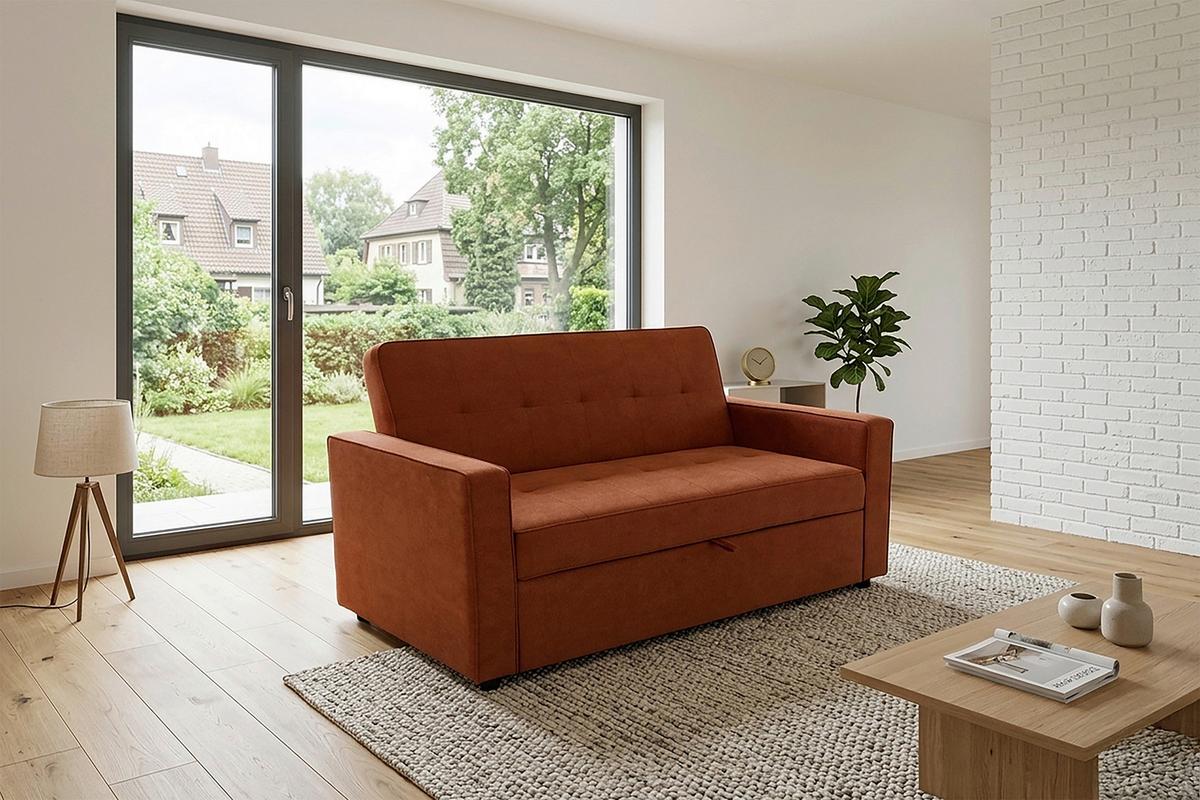 Sofa Na Razvlačenje Haze - terakota, Trend, tekstil (162/90/89cm) - Modern Living