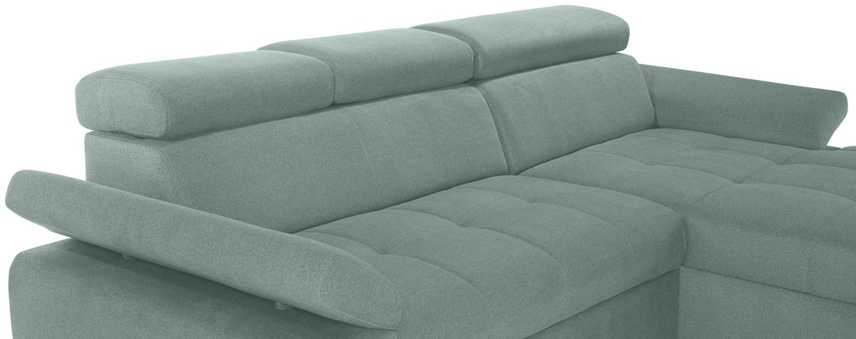 Kutna Garnitura Perry - srebrne boje/zelena, Design, tekstil/drvo (292/183cm) - Modern Living