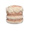 Pouf Bohist Creme, Rosa Makramee - Creme/Rosa, Trend, Textil (35/35/35cm) - Kayoom