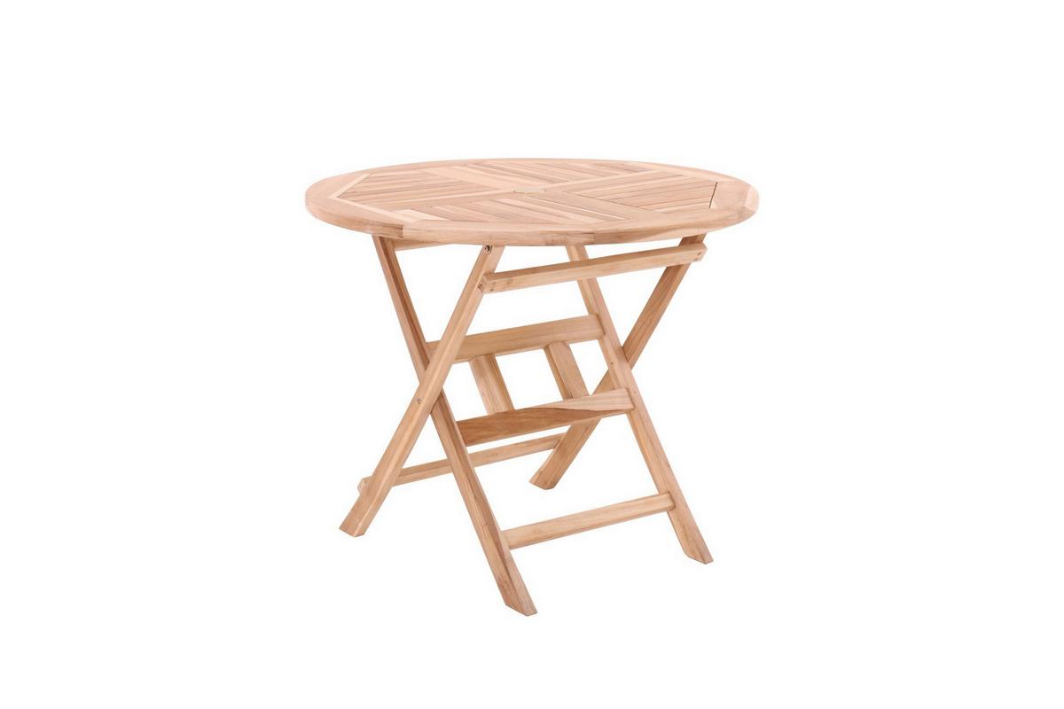 Gartentisch Naturfarben Teakholz - Naturfarben, Natur, Holz (80/80/75cm) - Gardenson