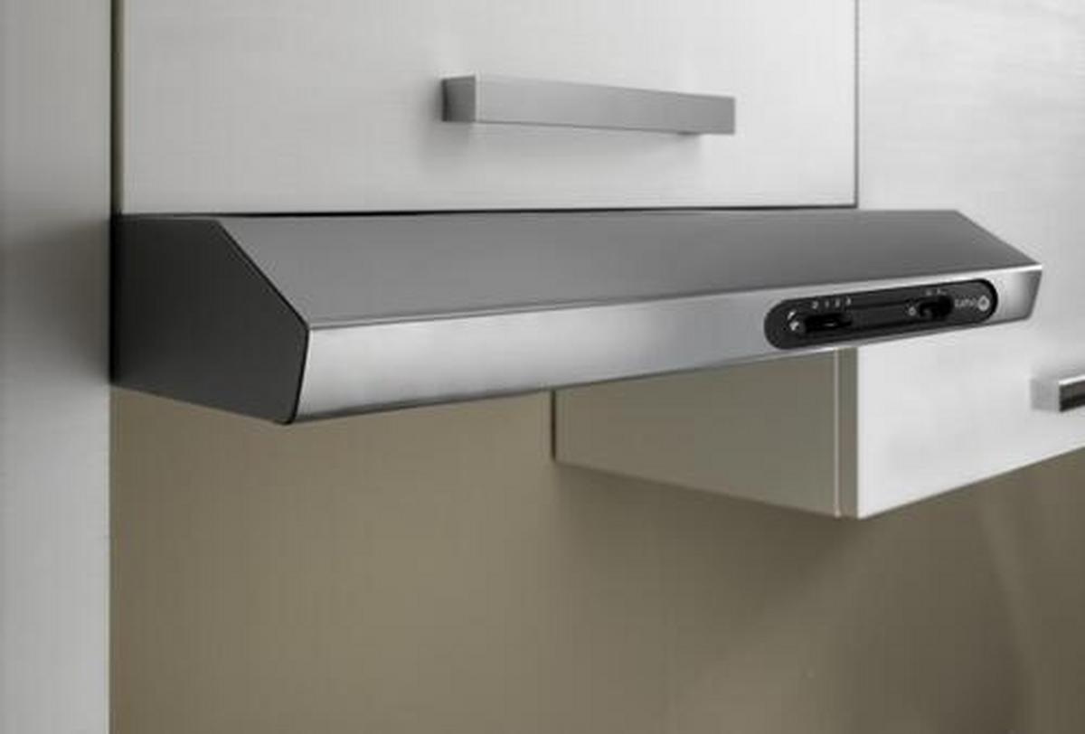 Küchenblock Belluna m. Geräte Weiß - Dunkelgrau/Alufarben, Basics, Holzwerkstoff/Kunststoff (210cm) - MID.YOU