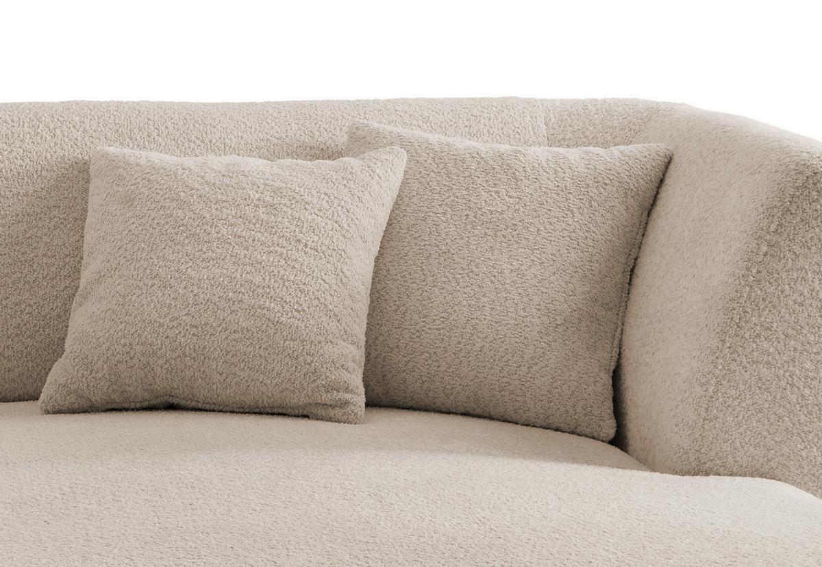 Wohnlandschaft Colori beige Bouclé - Beige/Schwarz, MODERN, Holz/Textil (264/160cm) - MID.YOU