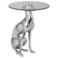 Beistelltisch Dog ca. 40x50 cm Silberfarben - Silberfarben, MODERN, Glas/Metall (40/40/50cm) - MID.YOU