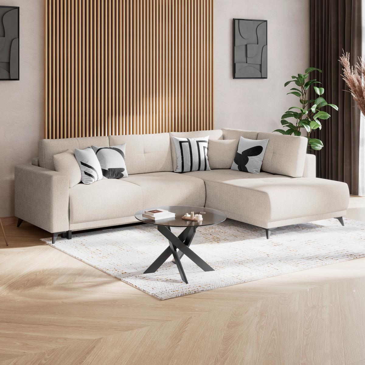 Kutna Garnitura Texas - svijetlo smeđa/crna, Konvencionalno, drvo (259/203cm)