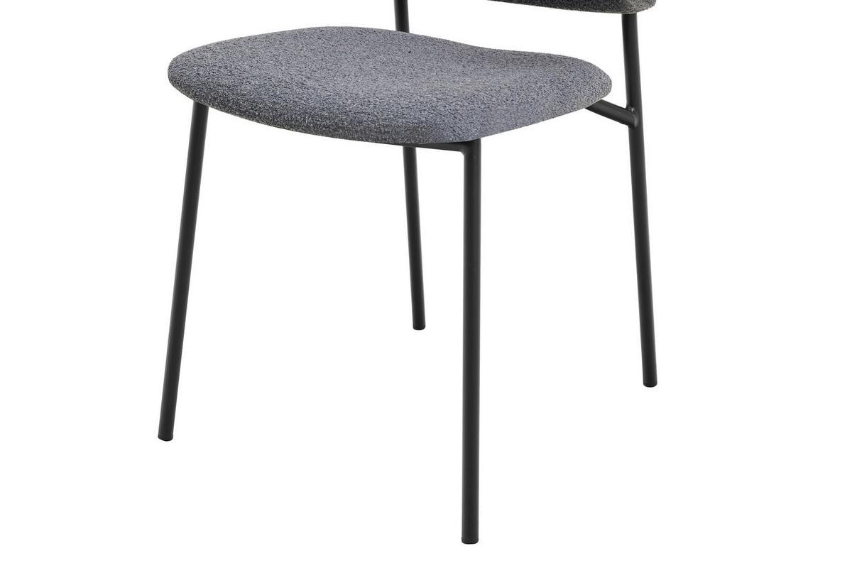 Set Naslanjačev Bouclé, Temno Siva, 2-Delni - temno siva/črna, Moderno, kovina/tekstil (54/83/59cm) - Livetastic